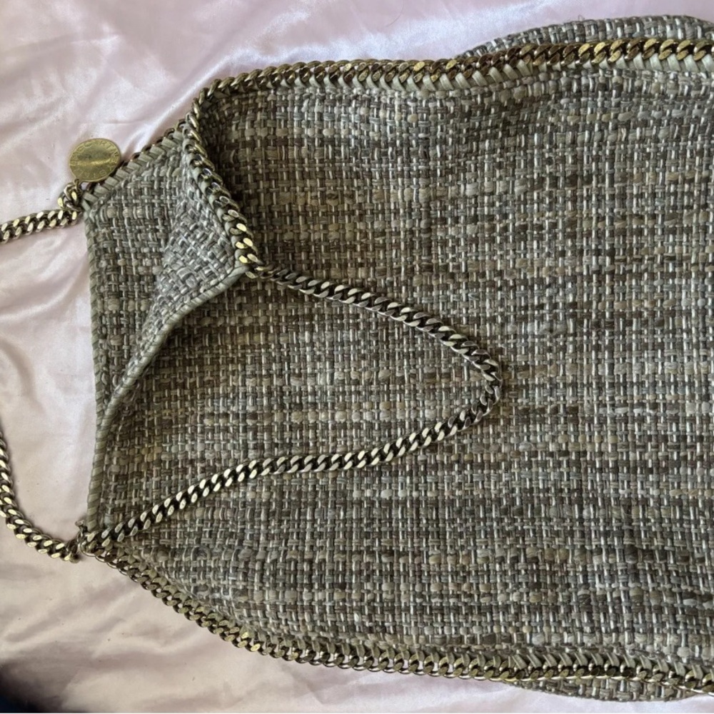stella mccartney LARGE falabella bag brown tan BOUCLE with dustbag